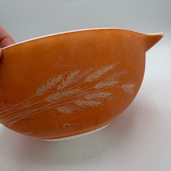 Vintage Pyrex Autumn Harvest Wheat Cinderella Mixing Bowls – Set of 3 - Picture 5 of 8